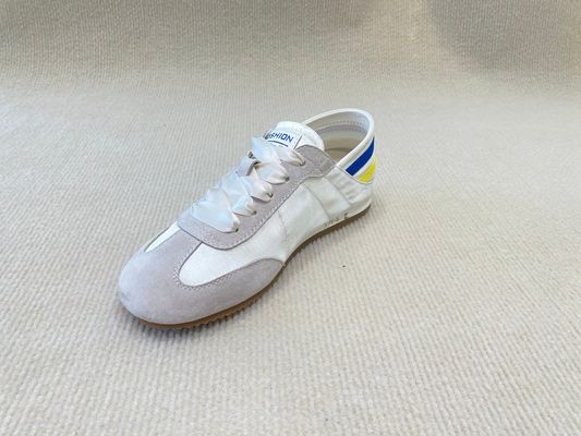 Women flat satin sneakers with lace-up and breathable with lace shoelace in summer