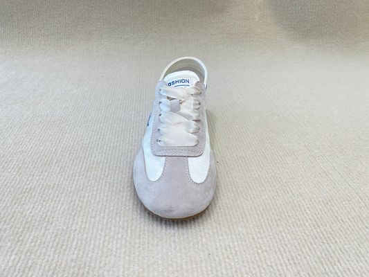 Women flat satin sneakers with lace-up and breathable with lace shoelace in summer